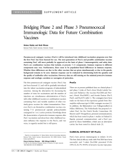 Bridging Phase 2 and Phase 3 Pneumococcal Immunologic Data for