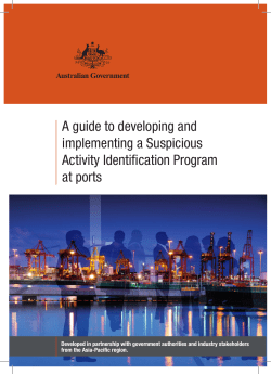 A guide to developing and implementing a Suspicious Activity