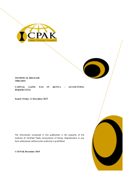 ICPAK Technical Release 01-2015 Capital Gains Tax in Kenya