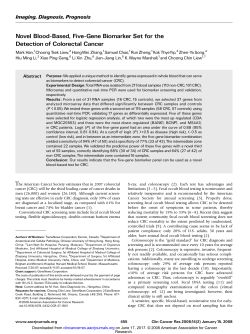 Novel Blood-Based, Five-Gene Biomarker Set for the Detection of