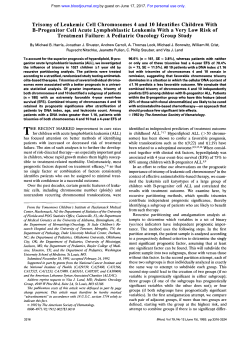 Trisomy of Leukemic Cell Chromosomes 4 and 10