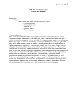1 Current as of: 3.10.14 ACIR 2014 Proxy Voting