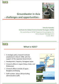 Groundwater in Asia Groundwater in Asia