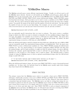 MktDes Macro - SAS Support