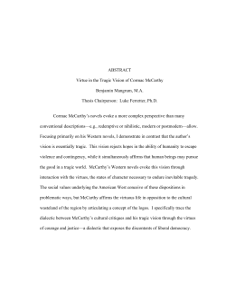 ABSTRACT Virtue in the Tragic Vision of Cormac McCarthy