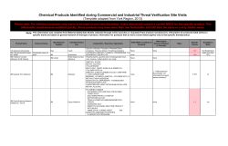 Chemical Products Identified during Commercial and Industrial