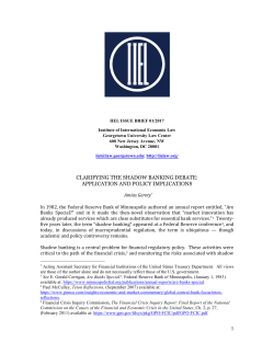 Clarifying the Shadow Banking Debate: Application and Policy
