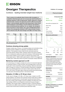 Orexigen Therapeutics - Edison Investment Research