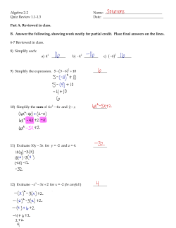 Quiz Review 1.1-1.3 Date