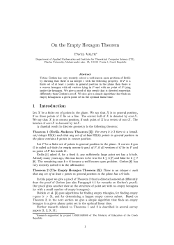 On the Empty Hexagon Theorem PAvEL VALtR* Department of