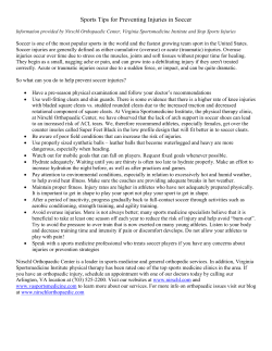 Sports Tips for Preventing Injuries in Soccer