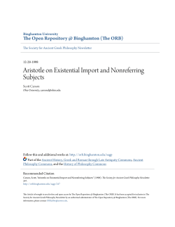 Aristotle on Existential Import and Nonreferring Subjects