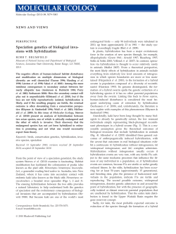 Speciation genetics of biological invasions with hybridization