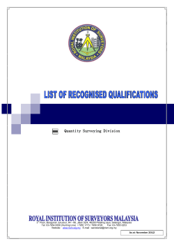 Quantity Surveying Division - Royal Institution of Surveyors Malaysia