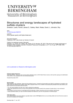 University of Birmingham Structures and energy landscapes of