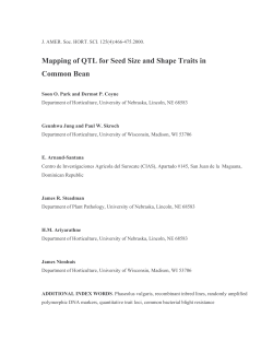 Mapping of QTL for Seed Size and Shape Traits in Common Bean