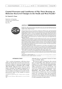 Coastal Processes and Landforms of Fiji