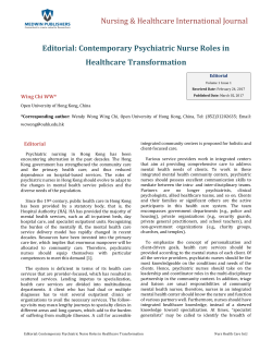 Contemporary Psychiatric Nurse Roles in Healthcare Transformation