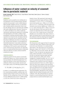 Influence of water content on velocity of snowmelt due to pyroclastic