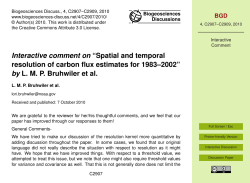 Interactive comment on &ldquo;Spatial and temporal resolution of carbon