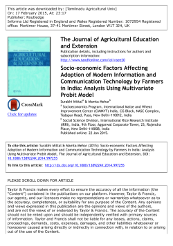 Socio-economic Factors Affecting Adoption of Modern Information