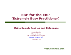 Evidence-Based Practice for the Extremely Busy