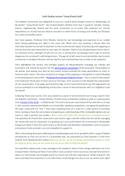 Earth Studies Lecture &ldquo;Using Planet Earth&rdquo; The Dolphin community