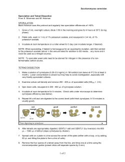Sporulation, Tetrad Dissection