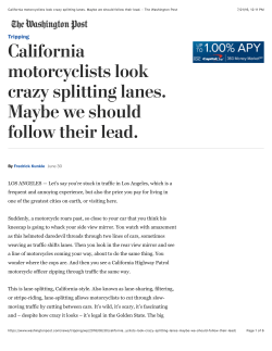 California motorcyclists look crazy splitting lanes