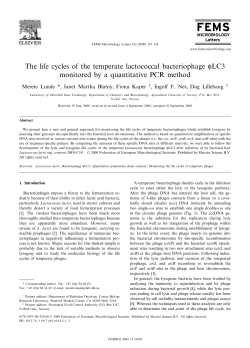 The life cycles of the temperate lactococcal bacteriophage φLC3