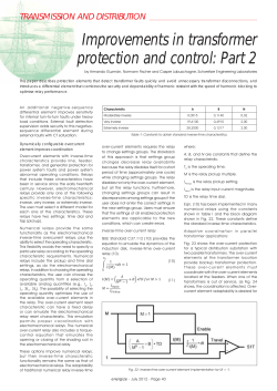 Improvements in transformer protection and control: Part 2
