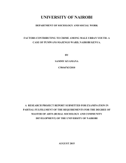 Factors contributing to crime among male urban