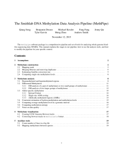 The Smithlab DNA Methylation Data Analysis Pipeline (MethPipe)