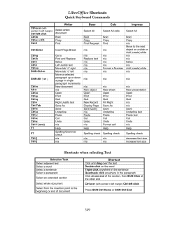 LibreOffice Quick Keyboard Shortcuts
