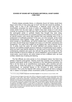 ECHOES OF SOUND ART IN SPANISH HISTORICAL AVANT