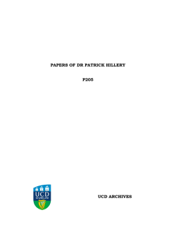 PAPERS OF DR PATRICK HILLERY P205 UCD ARCHIVES