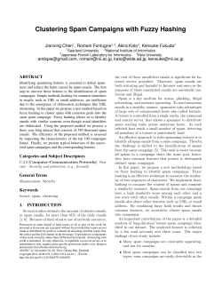 Clustering Spam Campaigns with Fuzzy Hashing