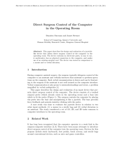 Direct Surgeon Control of the Computer in the Operating Room