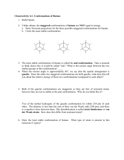 ChemActivity 4.1: Conformations of Butane 1. Build