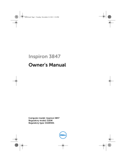 Inspiron 3847 User`s Guide