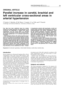 Parallel increase in carotid, brachial and left ventricular