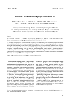 Microwave Treatment and Drying of Germinated Pea