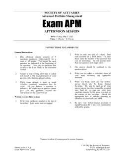 Exam APM - Society of Actuaries