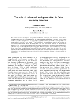 The role of rehearsal and generation in false memory creation