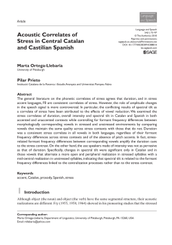 Acoustic Correlates of Stress in Central Catalan and Castilian Spanish