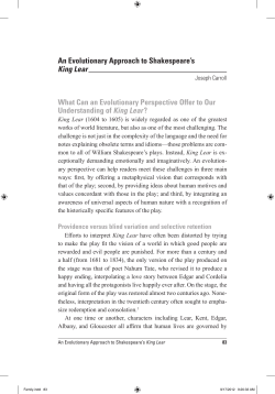 An Evolutionary Approach to Shakespeare`s King Lear What Can an