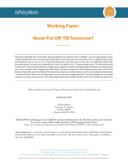 Martinez, I. (2014). Never Put Off