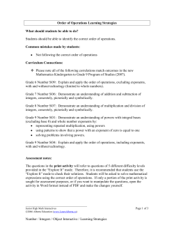 Order of Operations Learning Strategies