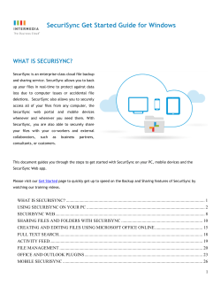 SecuriSync Get Started Guide for Windows