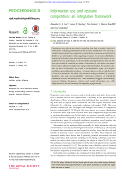 Information use and resource competition
